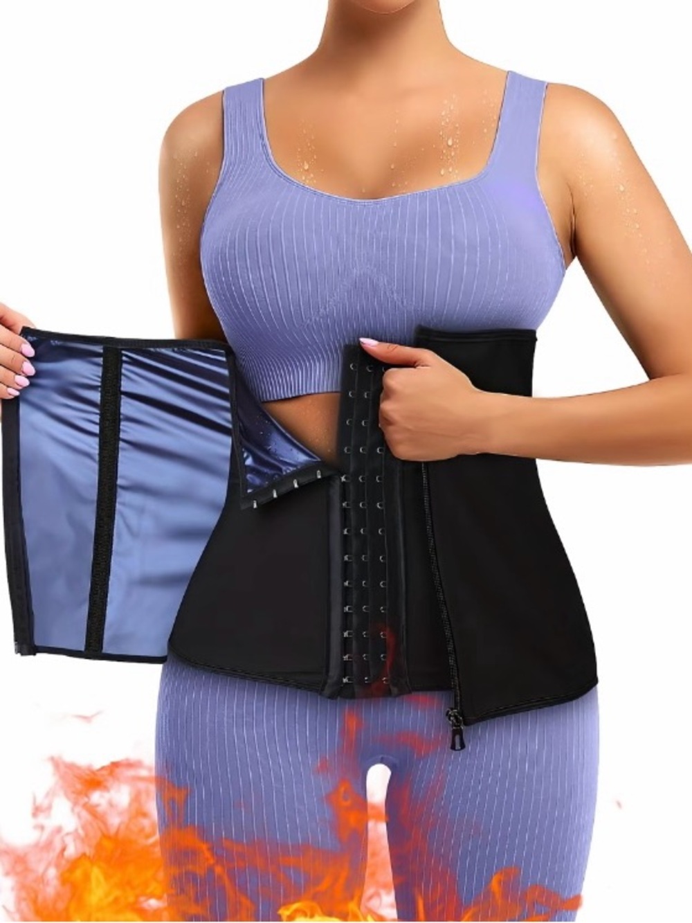 Black Thermal Waist Trainer Shaper Fajas